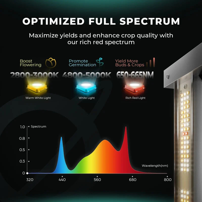 Mars Hydro Smart FC 4000 EVO – 320 W dimmbares Vollspektrum-LED-Wachstumslicht