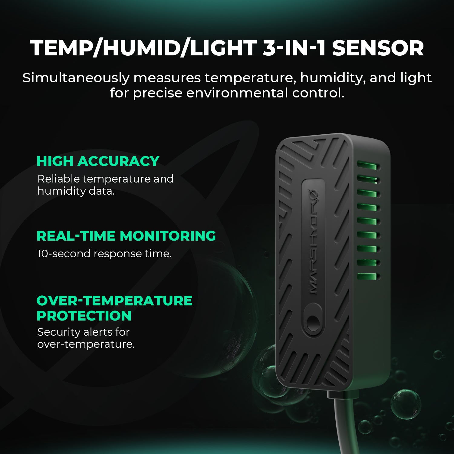 3-in-1 temperatuur- en vochtigheidssensor voor binnenkweek