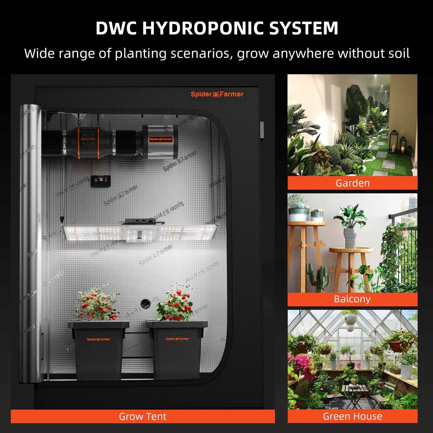 Spider Farmer DWC Hydroponisch Kweeksysteem 2-Emmers 7 Gallon (26,5L) – Diepwatercultuur met Top Drip Irrigatie voor Binnenkweek