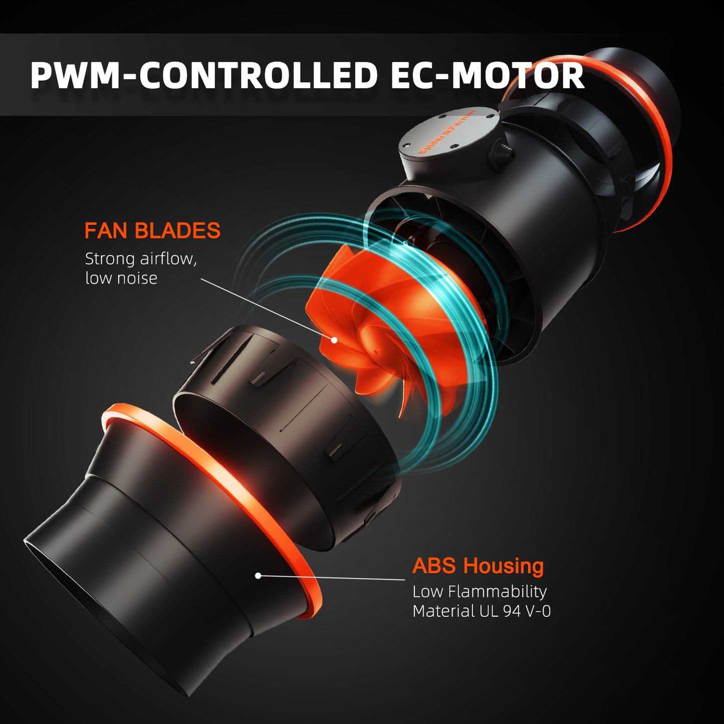 Spider Farmer 6 Inch/15cm Inline Fan 402 CFM