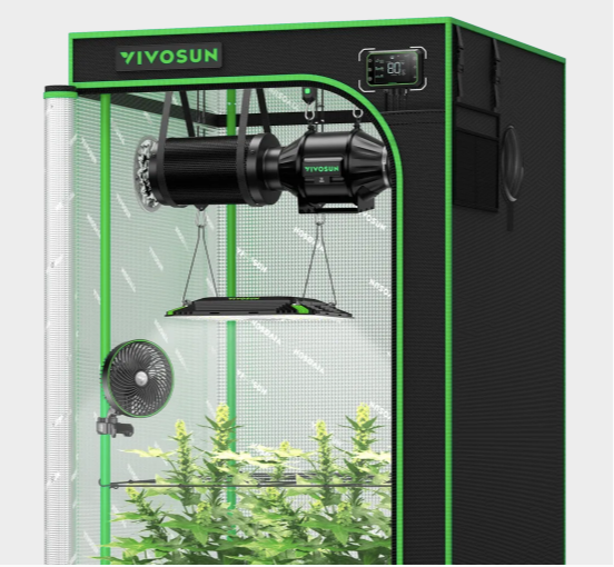 Vivosun GIY-SGS-27 Pro Slimme Complete Kweektent Kit 82×82×160 cm – Smart Indoor Grow Tent Set met 150W LED, Ventilatiesysteem & App-Controller