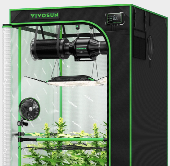 Vivosun GIY-SGS-33 Pro Slimme Kweektent Kit 3×3 – Complete Indoor Grow Kit met 200W LED, Smart Controller & Ventilatie