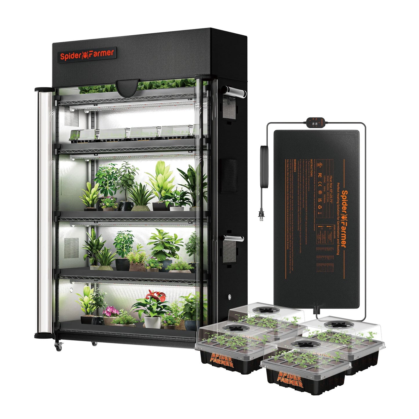 Spider Farmer Grow 4 Layer Plant Stand including Grow Lights 220W