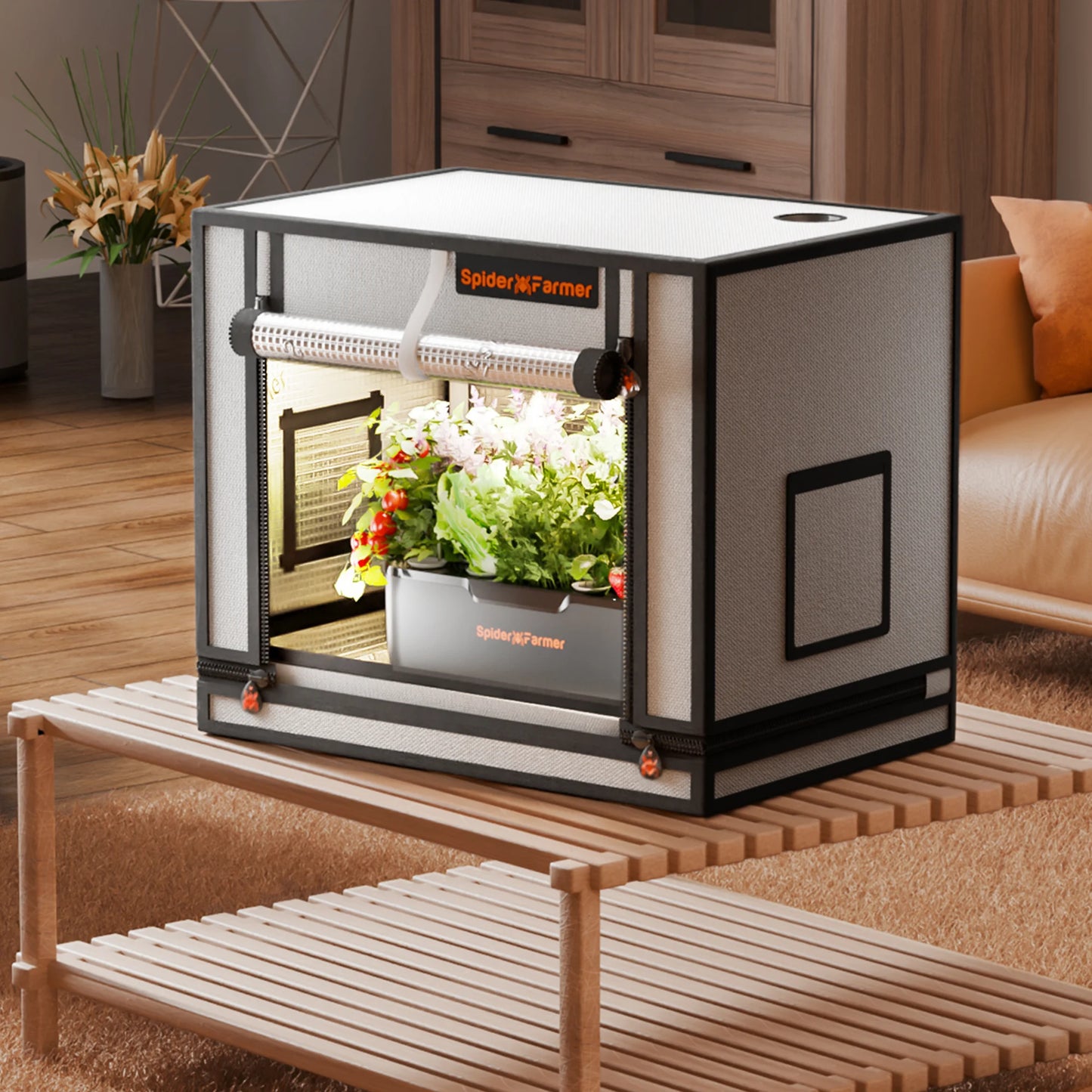 Spider Farmer 60×40×50 cm Indoor Grow Tent – 2000D Reflective Grow Tent + SmartG12 Hydroponic System