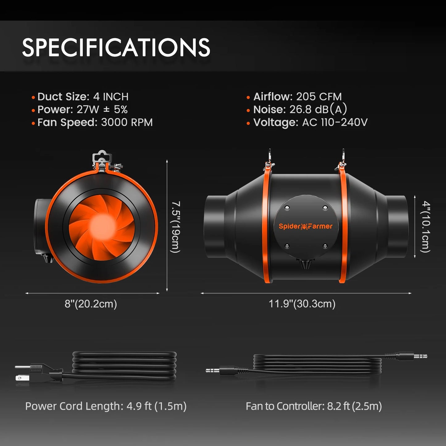 Spider Farmer G4500 Growzelt-Kit komplett – 140×70×200 cm Zelt + 320 W Vollspektrum-LED + 4″ Belüftungssystem + 6″ Clip-Lüfter + Klimaregelung
