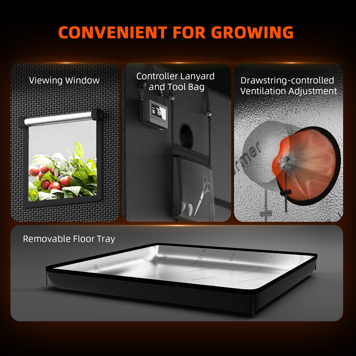 Spider Farmer SF2000PRO EVO Kweek Tent Kit Compleet – 200W Full Spectrum LED + 90×90×180 cm Tent + 4” Ventilatie + Clipfan & Klimaatregeling