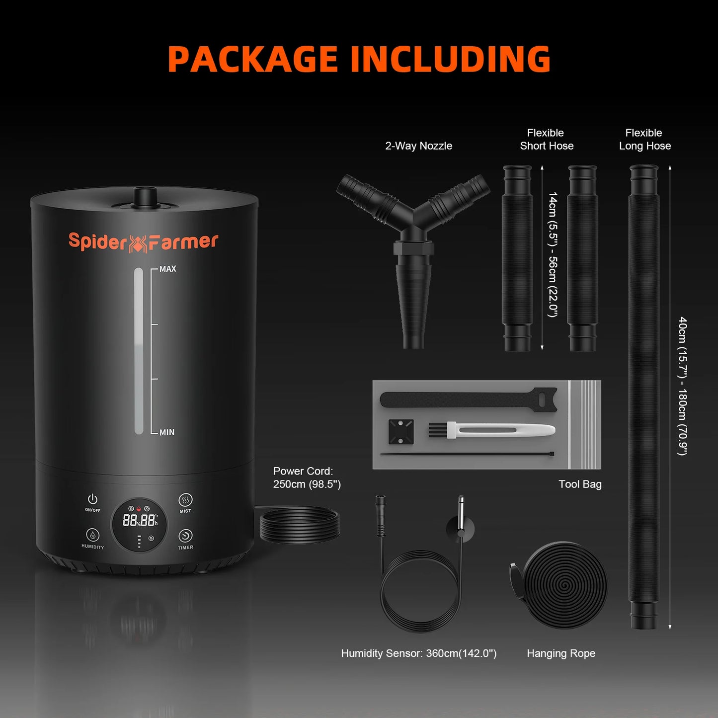 spider farmer 6l luchtbevochtiger voor kweekapparatuur indoor plants cool mist
