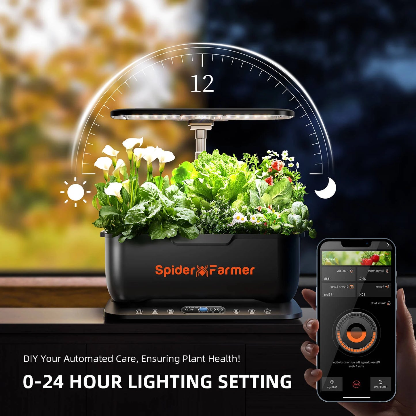 Spider Farmer 60×40×50 cm Indoor Grow Tent – 2000D Reflective Grow Tent + SmartG12 Hydroponic System