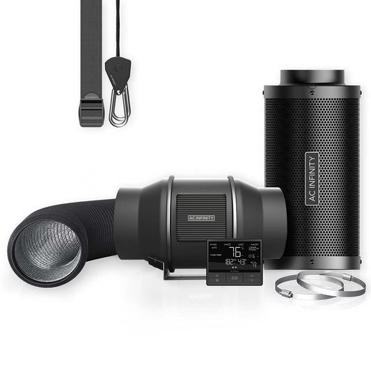 AC Infinity Air Filtration Kit PRO 150 mm – Inline Fan met Slimme Controller, Koolstoffilter en Ducting Combo