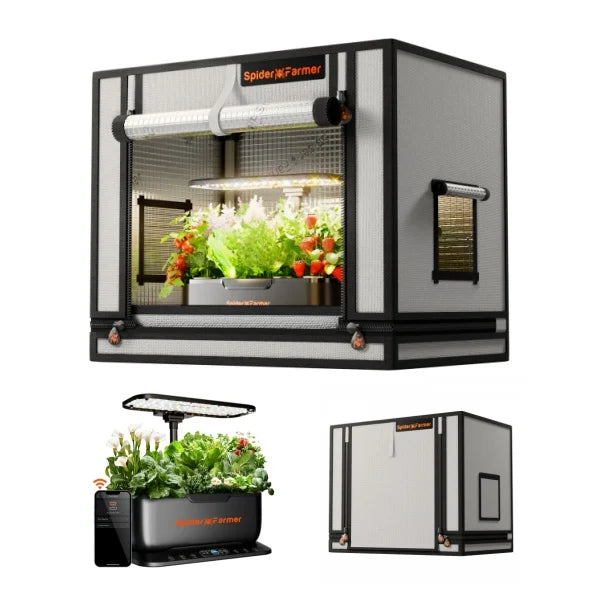 Spider Farmer 60×40×50 cm Indoor Grow Tent – 2000D Reflective Grow Tent + SmartG12 Hydroponic System