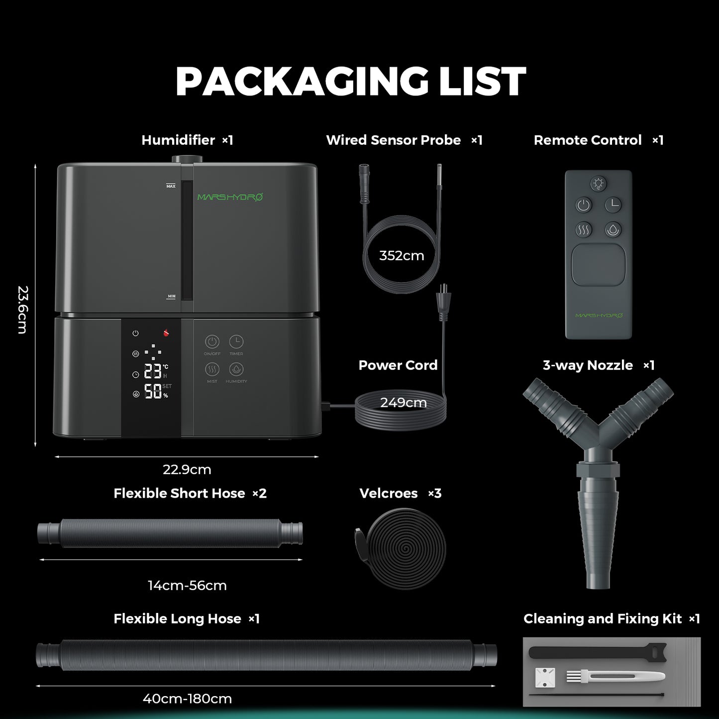 Mars Hydro cool mist luchtbevochtiger voor binnenplanten | 5L Humidifier | Luftbefeuchter Growboxen