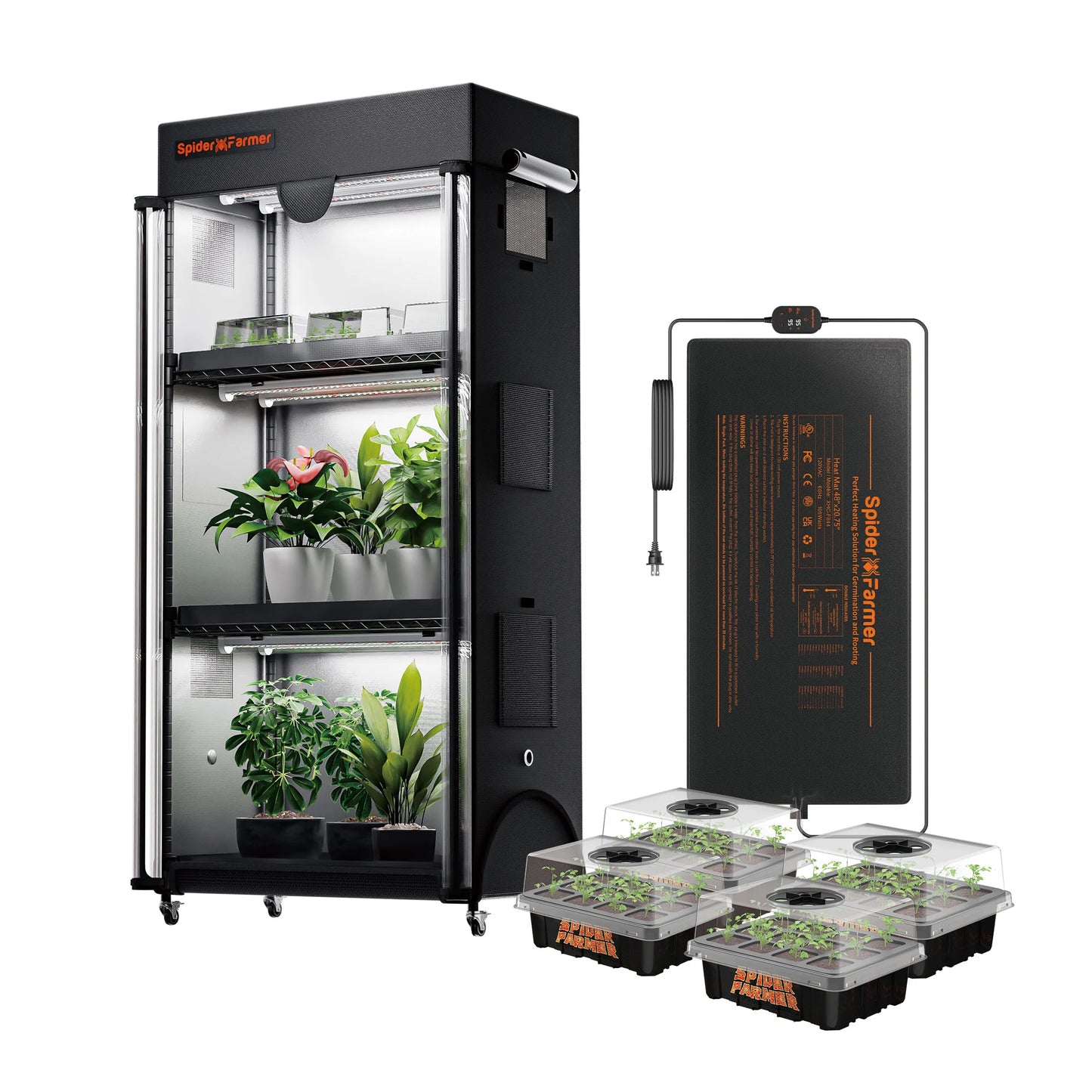 Spider Farmer Grow 4 Layer Plant Stand including Grow Lights 108W