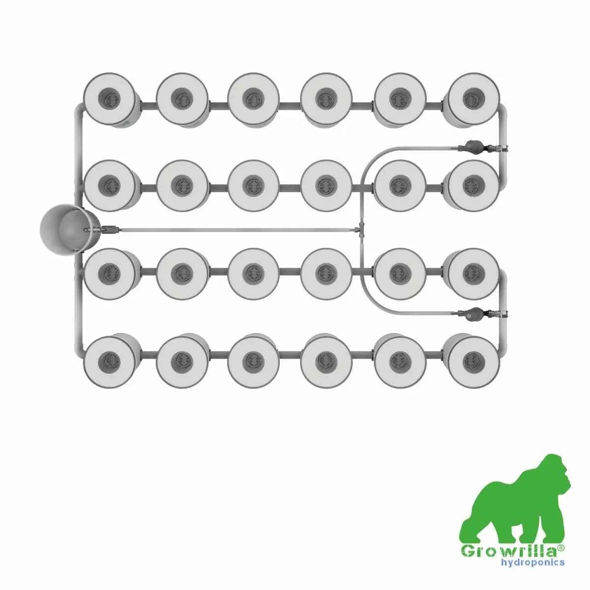 Growrilla RDWC PRO 24 Potten Hydroponisch Kweeksysteem – Professioneel Recirculerend DWC Systeem voor Grootschalige Binnenkweek