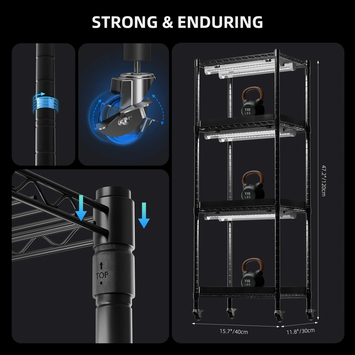Spider Farmer Grow 4 Layer Plant Stand including Grow Lights 220W