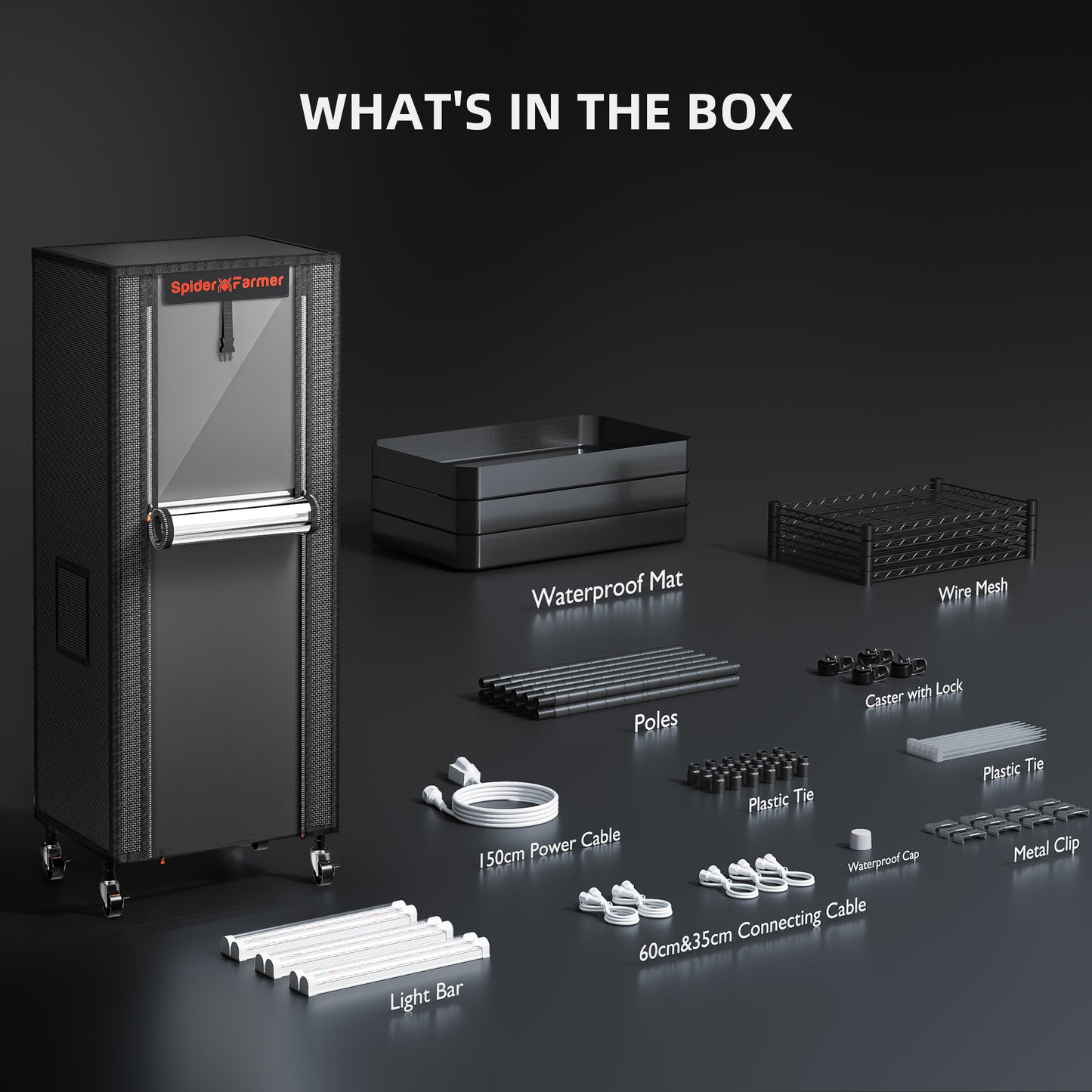 Spider Farmer zaailingen kweekoplossing met 6 LED bars – seedling grow kit with 6 light bars – Sämlingszucht Set mit 6 LED Leisten