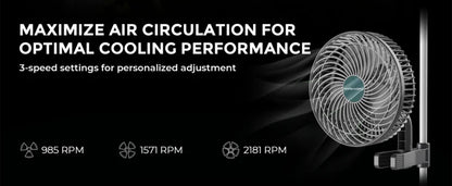 Mars Hydro 6 Inch Clip Fan oscillerende kweektent ventilator | Oscillating Grow Tent Clip Fan | Oszillierender Clip Ventilator 15cm