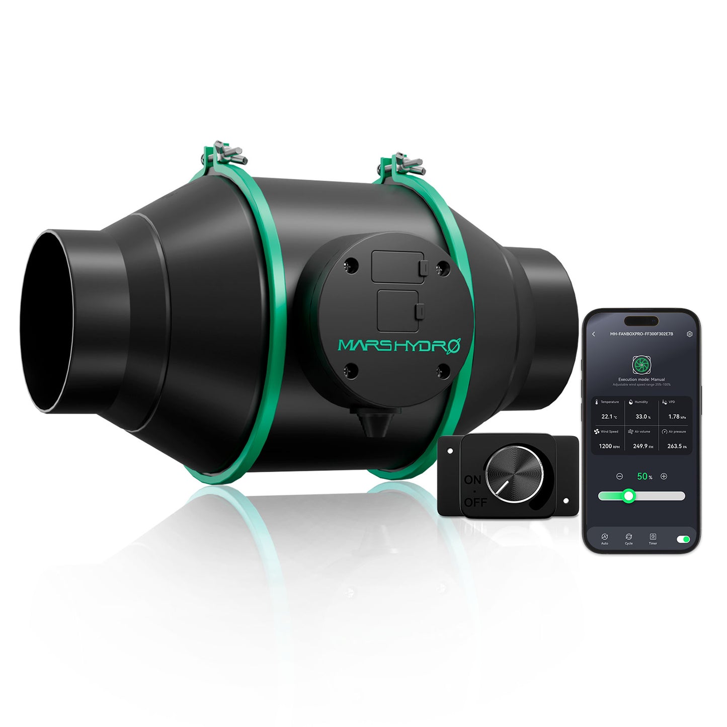 Mars Hydro iFresh 4″ (10 cm) Smart Inline-Kanalventilator