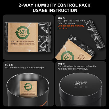 humidity jar met 2000mAh batterij – spider farmer 2L – Akku Feuchtigkeitsglas