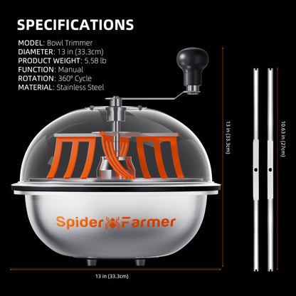 Spider Farmer 13 inch handmatige plant trimmer met verschillende messen | Spider Farmer 13 inch manual plant trimmer with multiple blades | Spider Farmer 13 Zoll manueller Pflanzentrimmer mit verschiedenen Klingen
