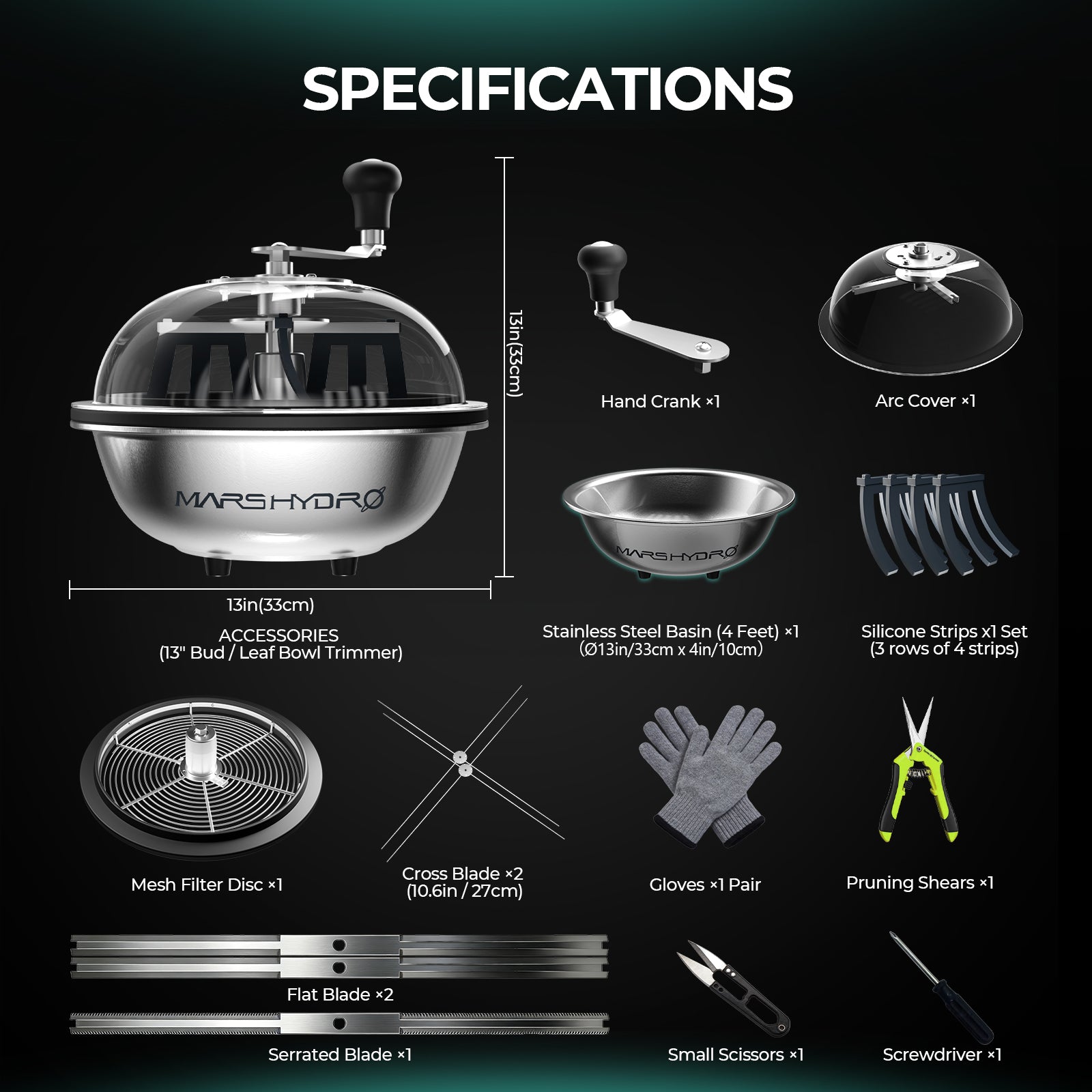 Mars Hydro 13 inch Bowl Trimmer voor efficiënte oogstverwerking | Mars Hydro 13 inch bowl trimmer for efficient harvest processing | Mars Hydro 13 Zoll Bowl-Trimmer für effiziente Ernteverarbeitung