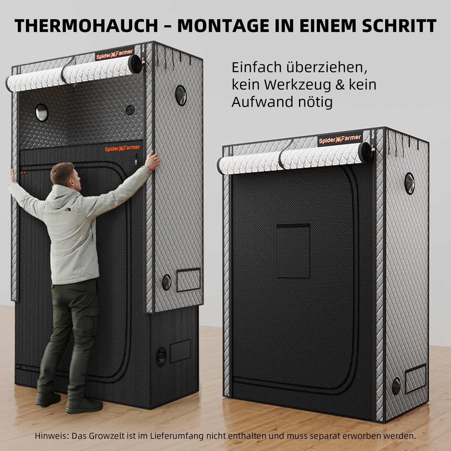 Drie-laagse thermische isolatie voor grow tent | Triple layer grow tent insulation | Dreischichtige Growzelt Isolierung