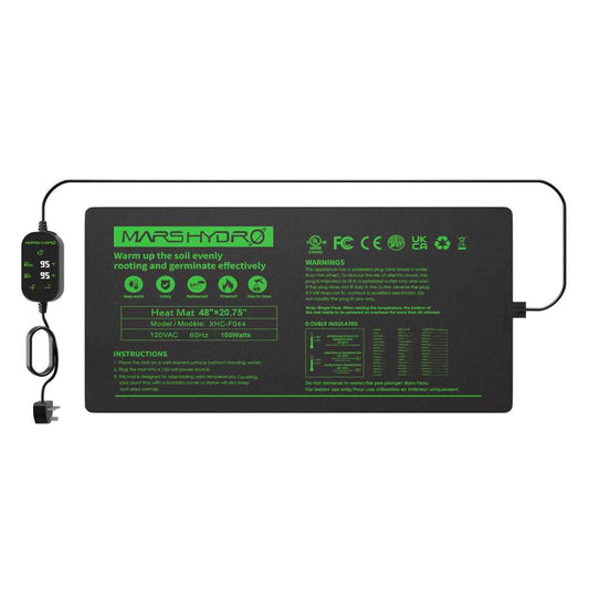 Mars Hydro zaailing warmtemat 25x52 cm met digitale thermostaat | Mars Hydro seedling heat mat 25x52 cm with digital thermostat | Mars Hydro Heizmatte für Sämlinge 25x52 cm mit digitalem Thermostat