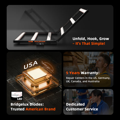 Spider Farmer G1000W bar style LED verlichting voor 150x150 kweektent mit reduziertem Hotspot Risiko und optimaler Luftzirkulation