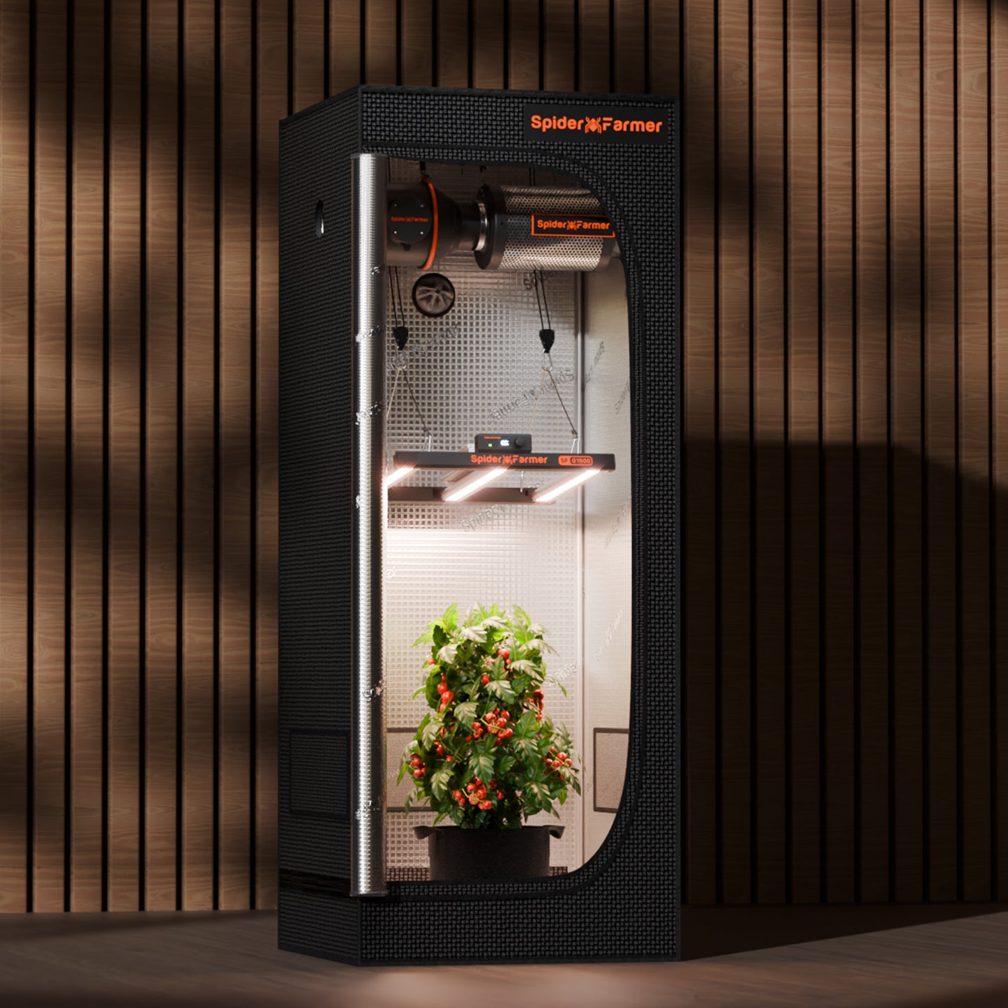 Professionelle 300W LED Growbox Lampe mit Vollspektrum und Bluetooth Steuerung