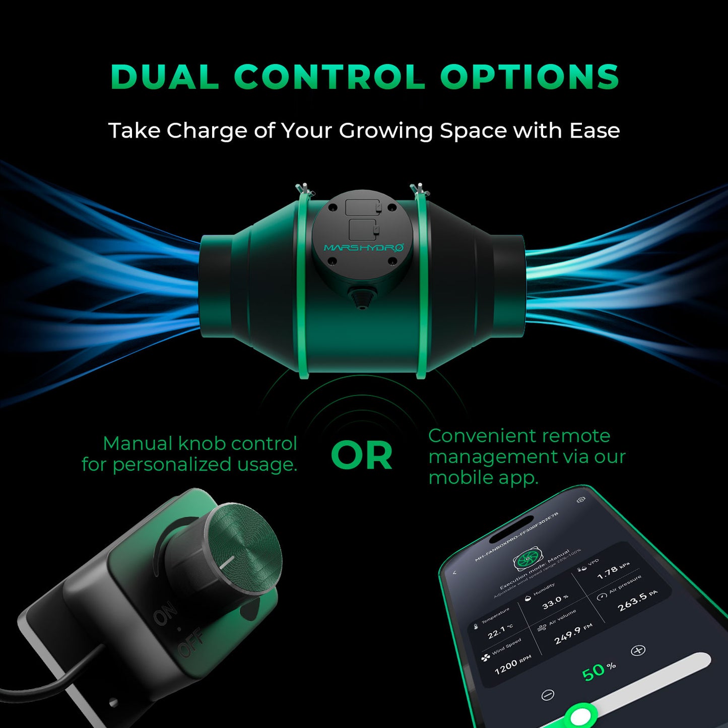 Mars Hydro iFresh 4″ (10 cm) Smart Inline-Kanalventilator