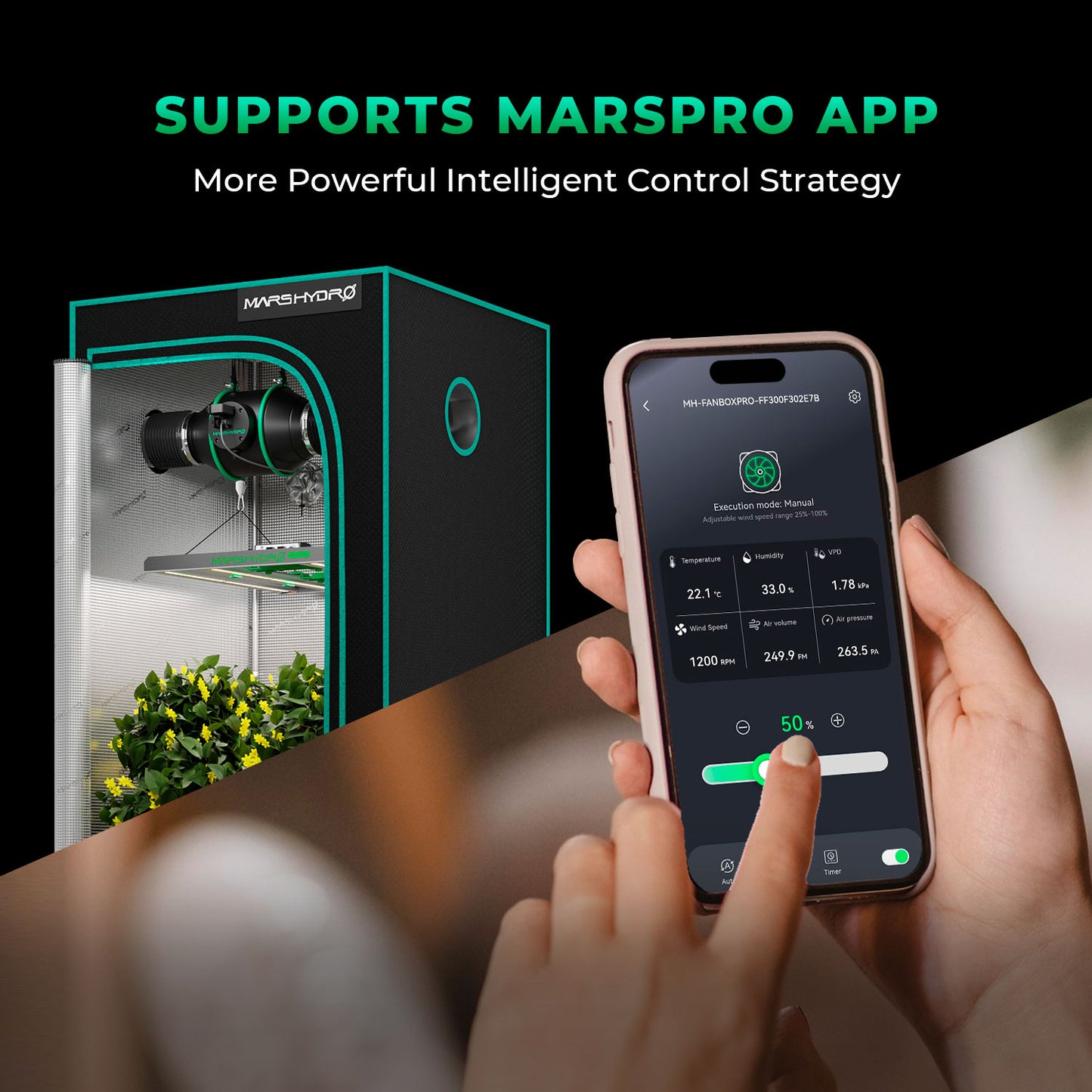 Mars Hydro iFresh 4″ (10 cm) Smart Inline-Kanalventilator