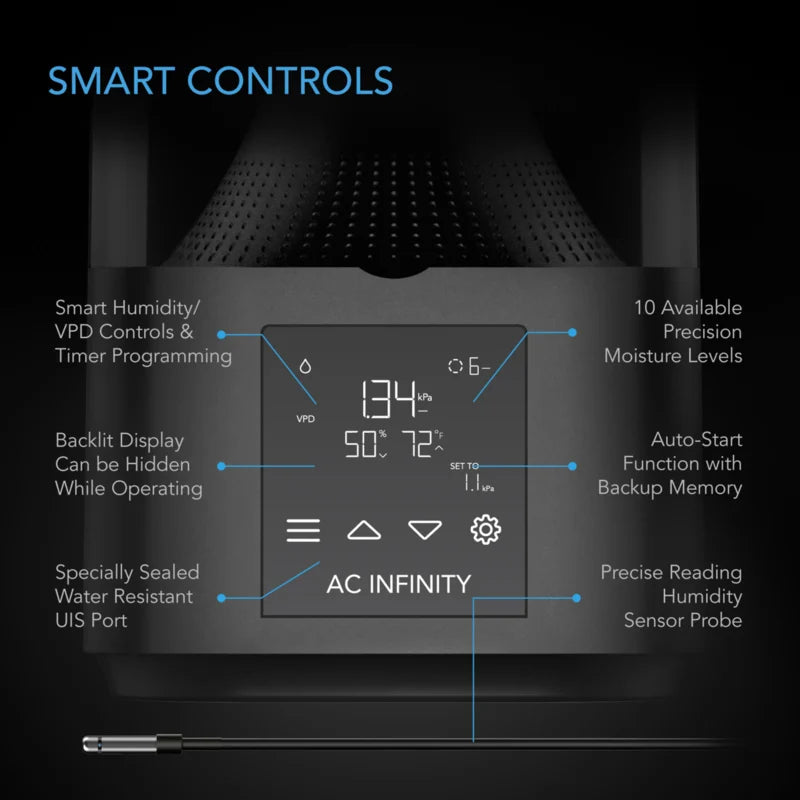 AC Infinity CLOUDFORGE T3 – 4.5L Smart Plant Humidifier