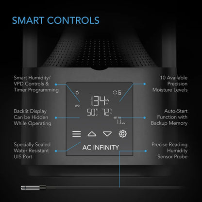 AC Infinity CLOUDFORGE T3 – 4.5L Smart Plant Humidifier