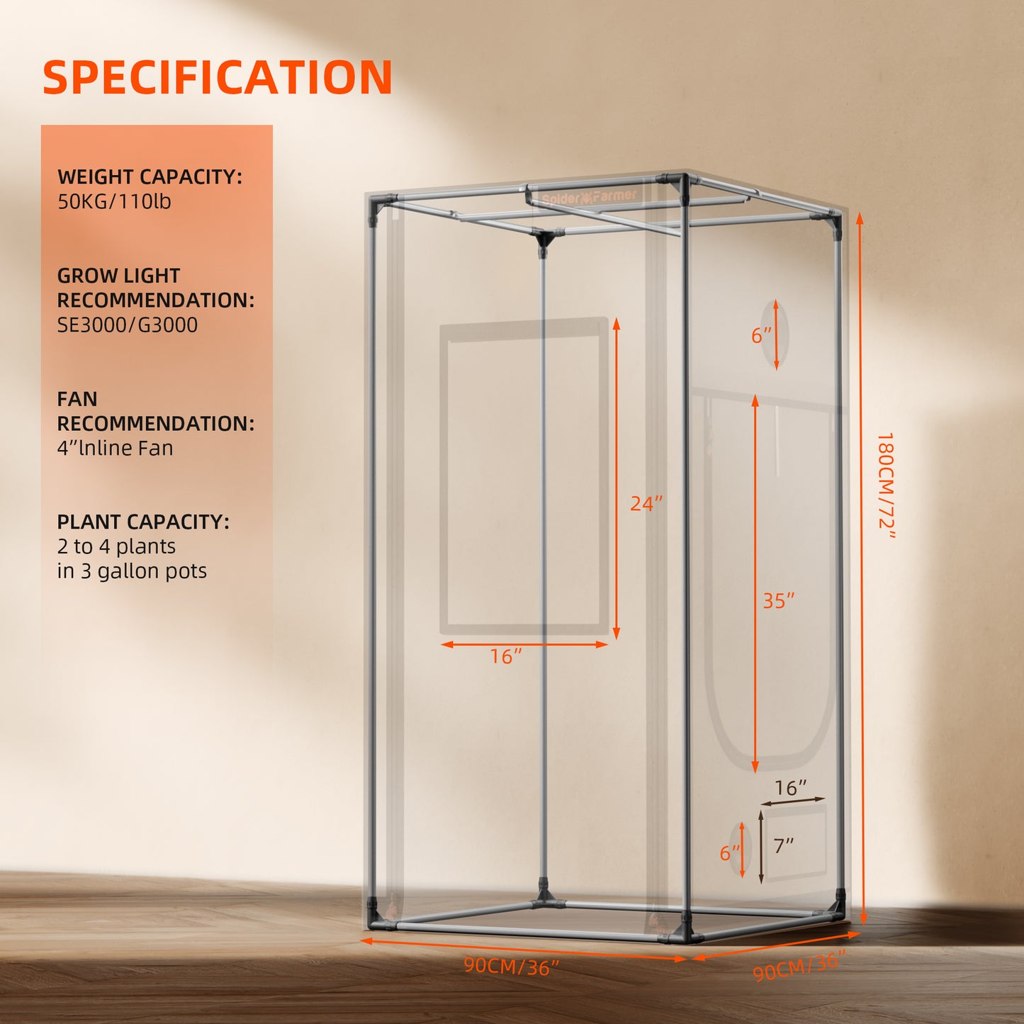 White design grow tent Spider Farmer | White indoor grow box | Weißes Growzelt Design