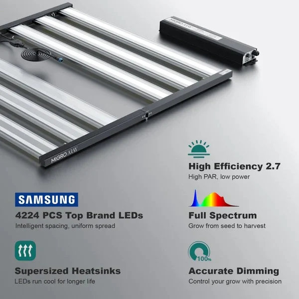 Migro ARRAY 4x4 High PAR 2,7µmol/J 750W Dimmbares Vollspektrum