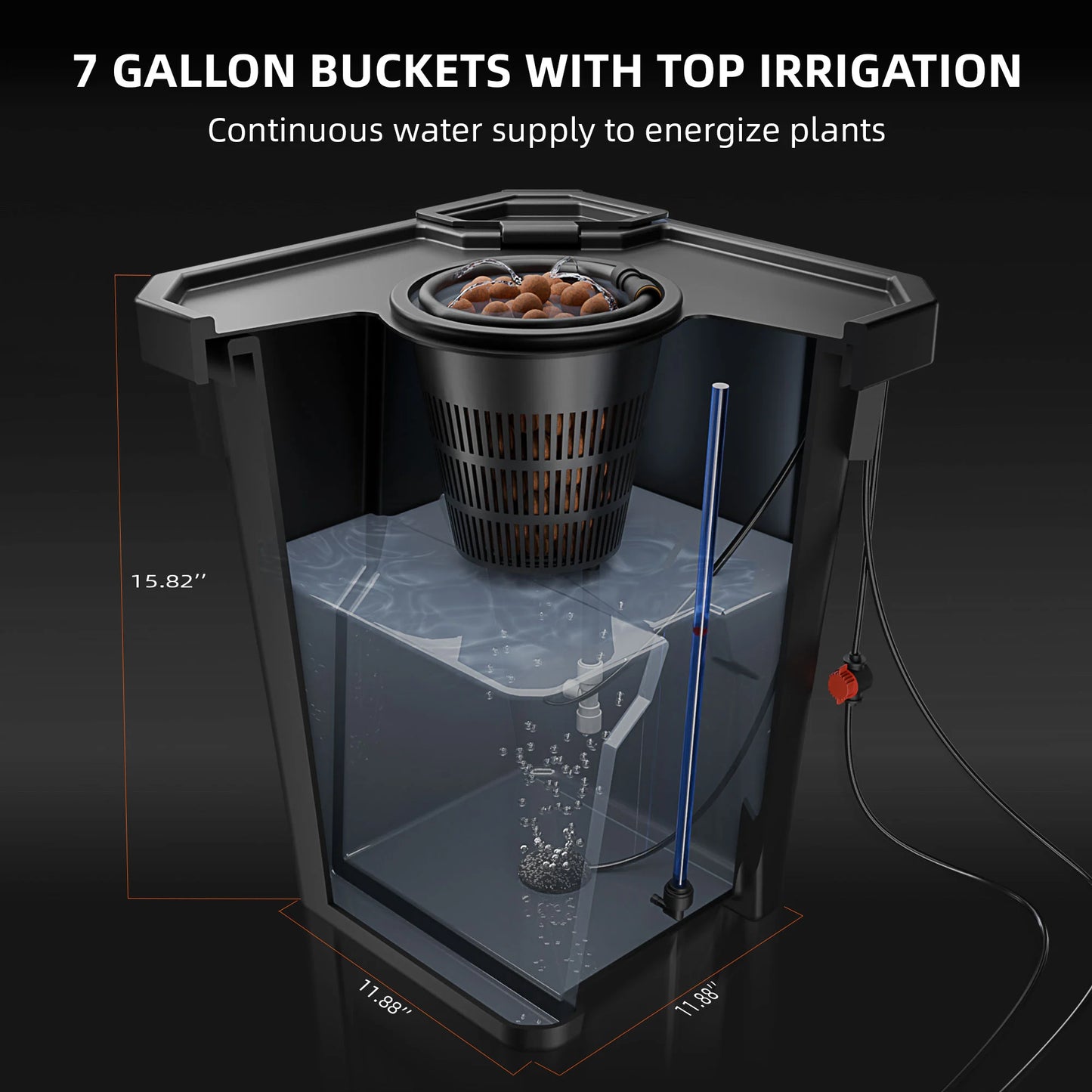 Spider Farmer DWC Hydroponics System met Top Drip Kit – 7 Gallon 2 Emmers