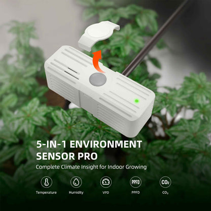 Spider Farmer Genius Grow System 5-in-1 SensorPro Kit – PPFD, CO₂, Temperatuur, RV & VPD Sensor