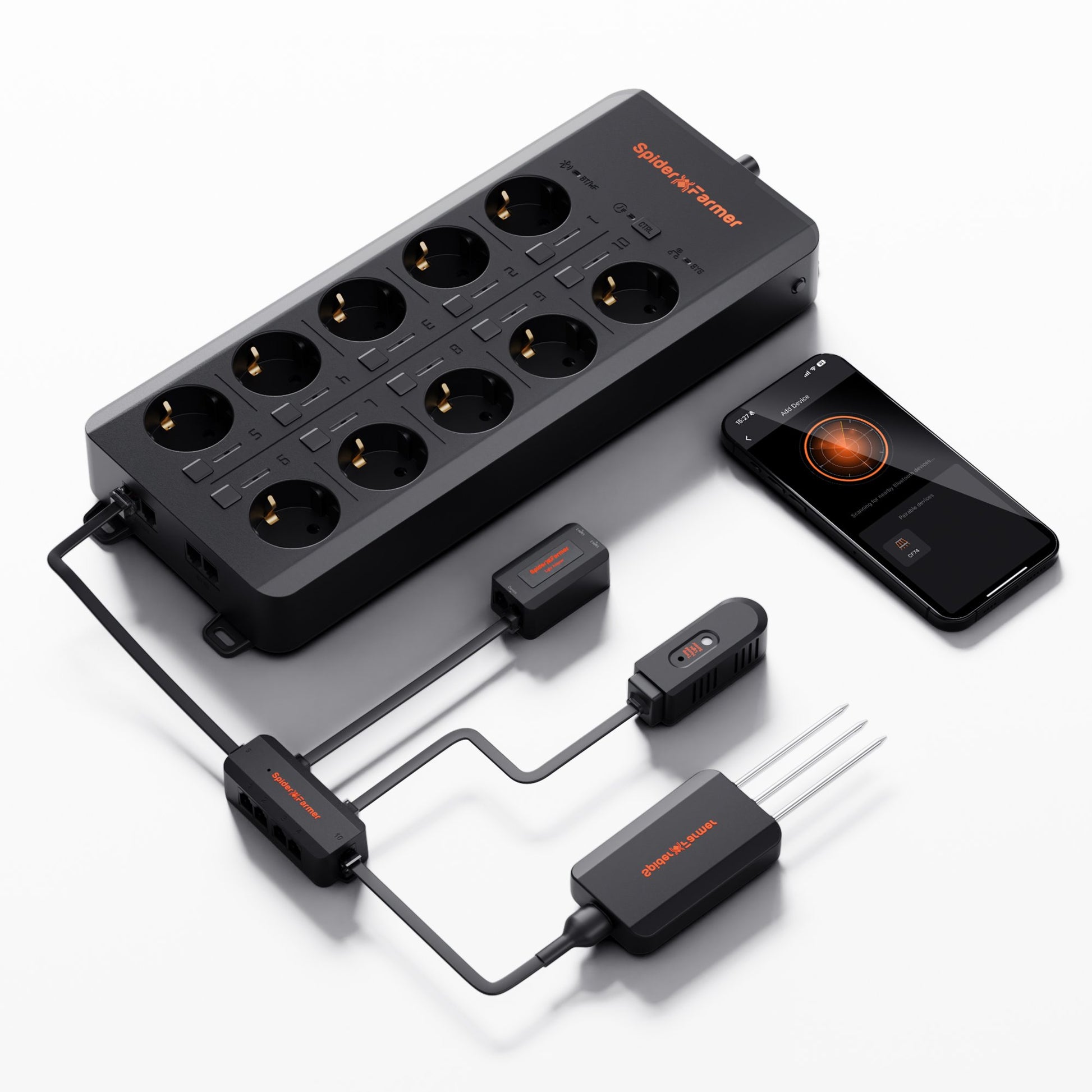 Spider Farmer GGS AC10 Power Strip Kit – slimme klimaatcontroller voor kweektent / smart grow tent controller with 10 outlets / smarte Growzelt-Controller mit 10 Steckdosen