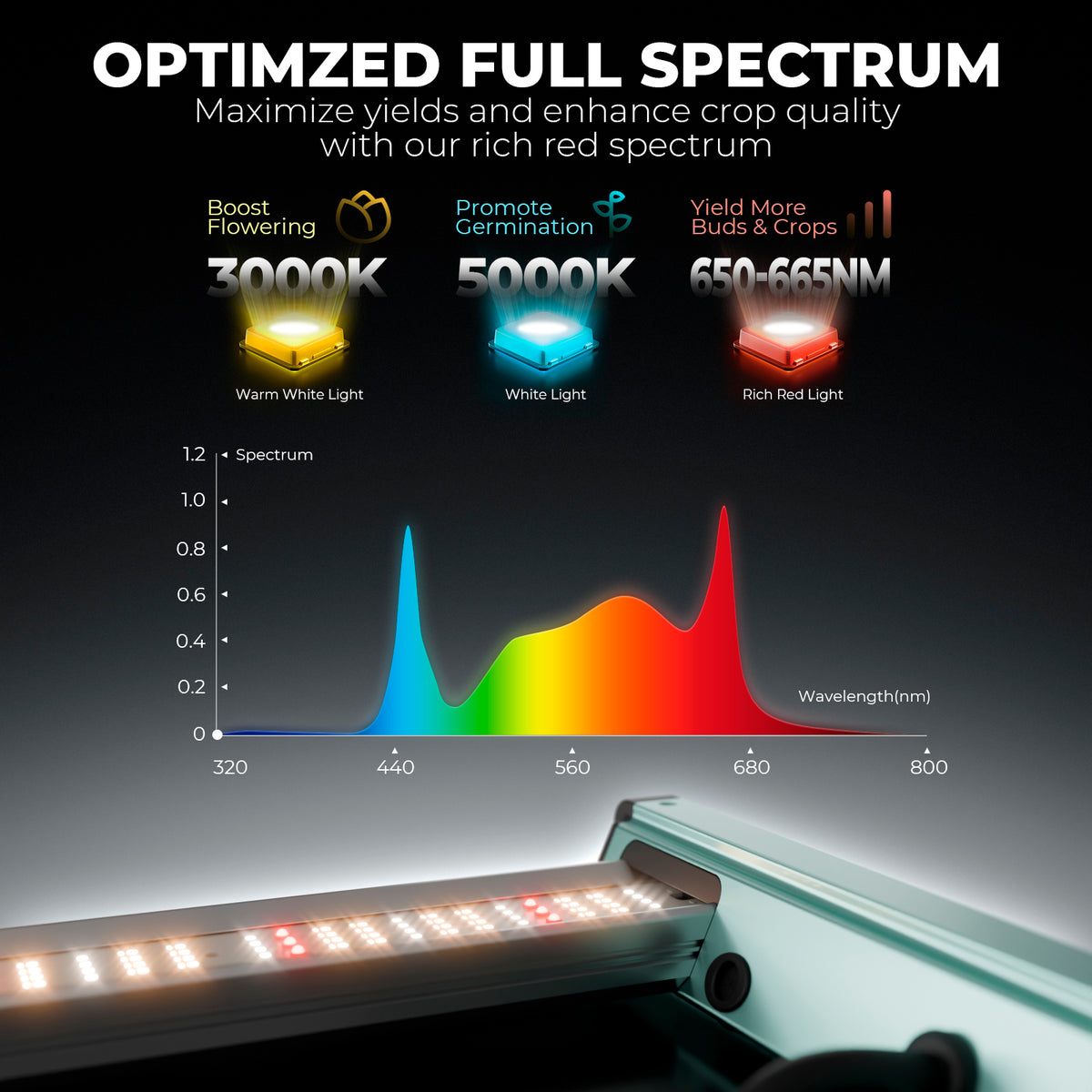 Mars Hydro FC6500 met Bridgelux 3030 LED chips | Mars Hydro FC6500 with Bridgelux 3030 LED chips | Mars Hydro FC6500 mit Bridgelux 3030 LED Chips