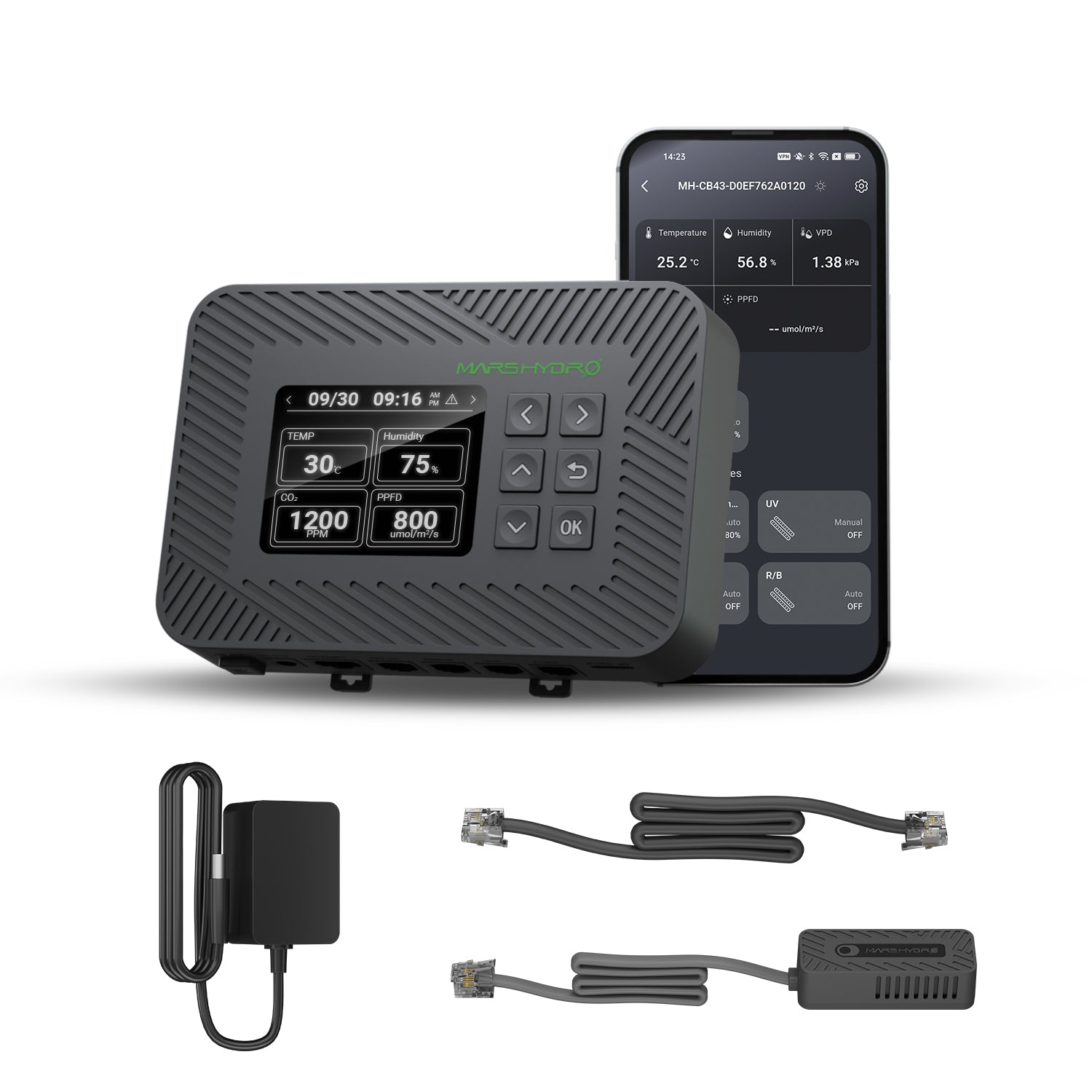 MARS HYDRO 2025 iConnectu Controlador, para nuevas versiones de las luces LED de crecimiento FC, FC-E y SP3000, Bluetooth-USB compatible con dispositivos del sistema Smart-Grow, controlable mediante MARS HYDRO 2025 iConnectu Controlador, para nuevas versiones de las luces LED de crecimiento FC, FC-E y SP3000, Bluetooth-USB compatible con dispositivos del sistema Smart-Grow, controlable mediante