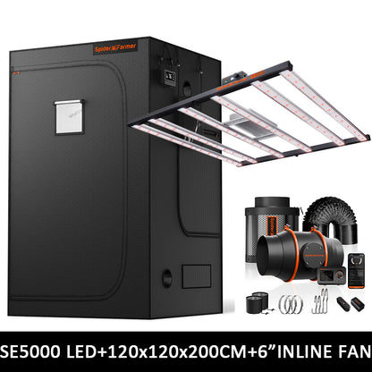 spider farmer se5000 evo compleet kweektent kit 120x120 | se5000 evo complete grow tent kit 120x120 | se5000 evo komplett growzelt set 120x120