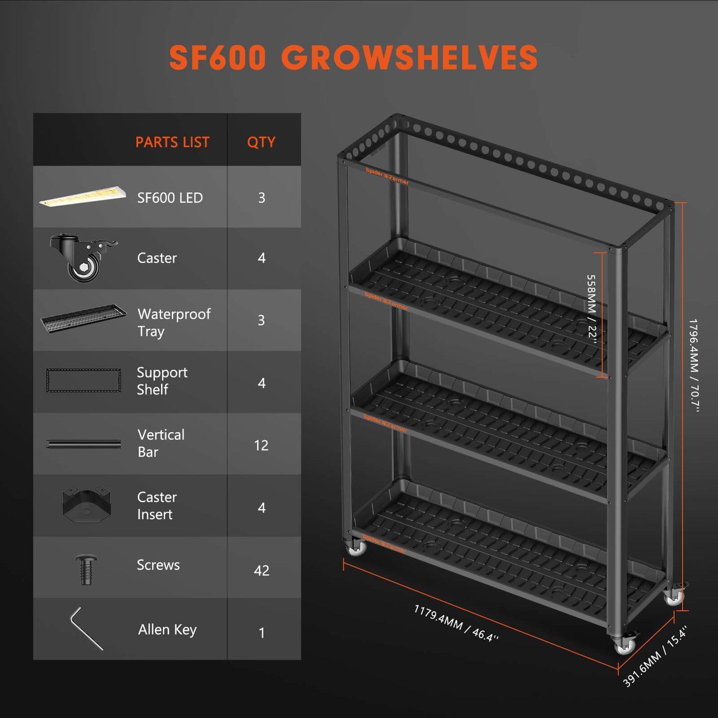 Spider Farmer SF600 Grow Cabinet Zimmerpflanzenregal