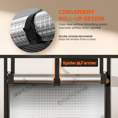 Roll-up flap kweektent ontwerp | Roll-up flap grow tent design | Growzelt mit Roll-Up Klappe