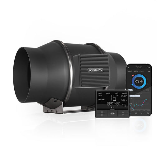 AC Infinity CLOUDLINE T6 – Stille Inline Ventilator met Temperatuur- en Vochtigheidsregeling (150 mm)
