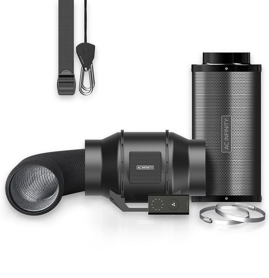 AC Infinity Air Filtration Kit 150 mm – Inline Fan met Snelheidscontroller, Koolstoffilter en Ducting Combo