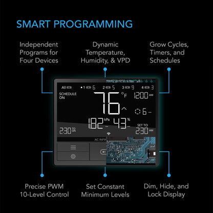 AC Infinity CONTROLLER 69 PRO – Unabhängige Programme für vier Geräte, Bluetooth + WiFi