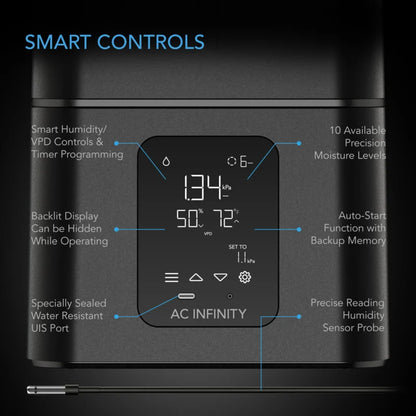 AC Infinity CLOUDFORGE T7 – 15L Slimline Smart Luchtbevochtiger