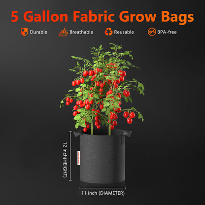 Spider Farmer 5 Gallon/19 Liter Grow Bag 5 Packs