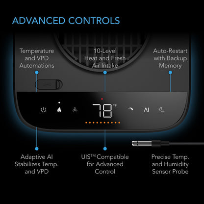 AC Infinity 1000W kweektent heater professioneel / professional grow tent heater 1000W / professioneller Growzelt Heizlüfter