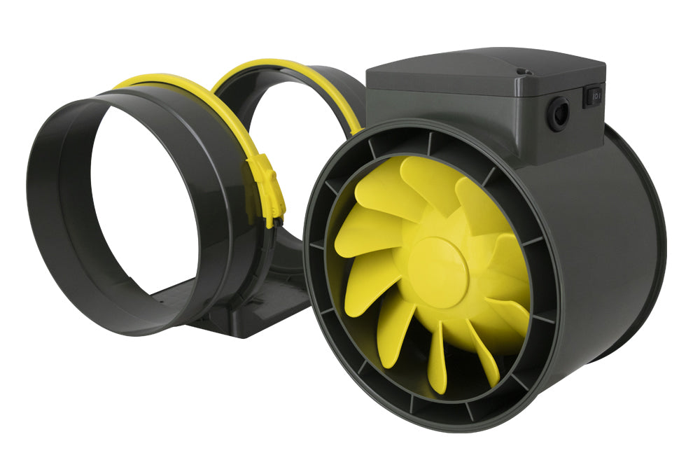 100mm inline buisventilator met koperen motor voor kleine kweektent / 100mm inline duct fan with copper motor for small grow tent / 100mm Inline Rohrventilator mit Kupfermotor für kleines Growzelt