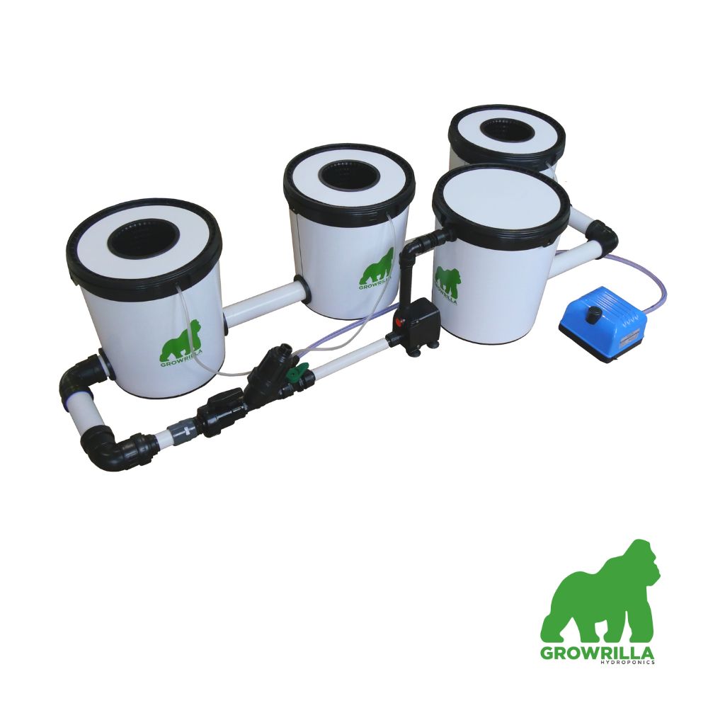 Growrilla (R)DWC PRO Hydroponic Systems 3 In-Line Buckets